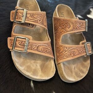 Myra tooled western style sandals size 9 lightly used